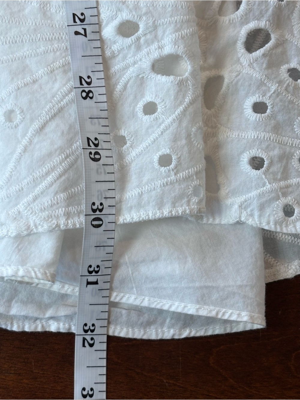 Zara White Eyelet Shirt Dress Collared Button Front Embroidered Size Small - Picture 8 of 10